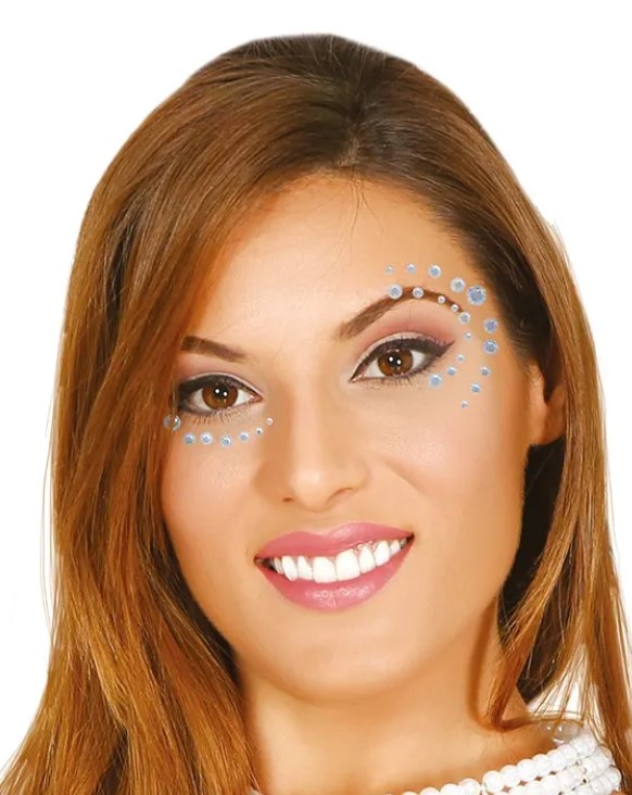 مجوهرات فضية زخرفية ملتصقة على الوجه