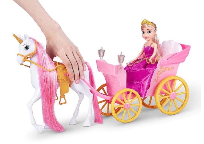 سباركل جيرلز دمية يونيكورن والأميرة مع عربة