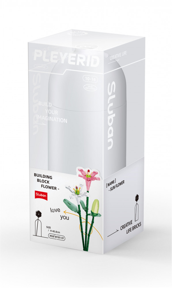 سلوبان قطع تركيب مزهرية أبيض - 243 قطعة