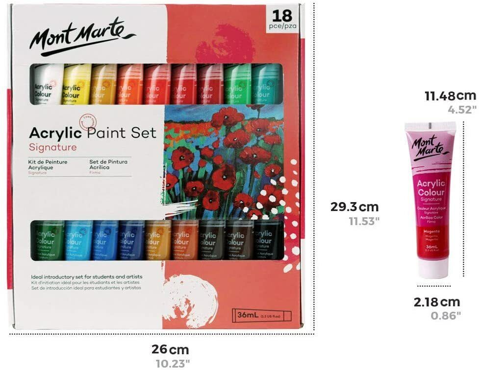الوان أكريليك 18 لون فاخرة مونت مارت