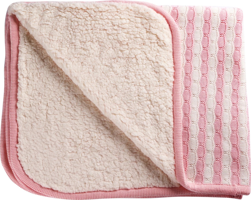 مون بطانية أطفال قطن مقاس كبير 70 × 102 سم من الى  12 شهرًا - زهري