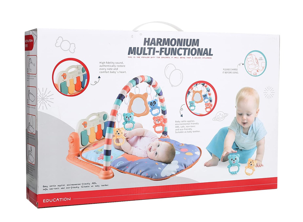 سجادة أطفال هارمونيوم متعددة الوظائف مع موسيقى وألعاب
