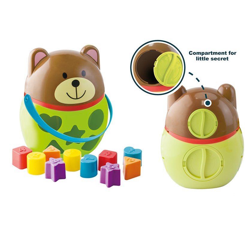 دلو على شكل دب فرز الاشكال الملونة 10 قطع