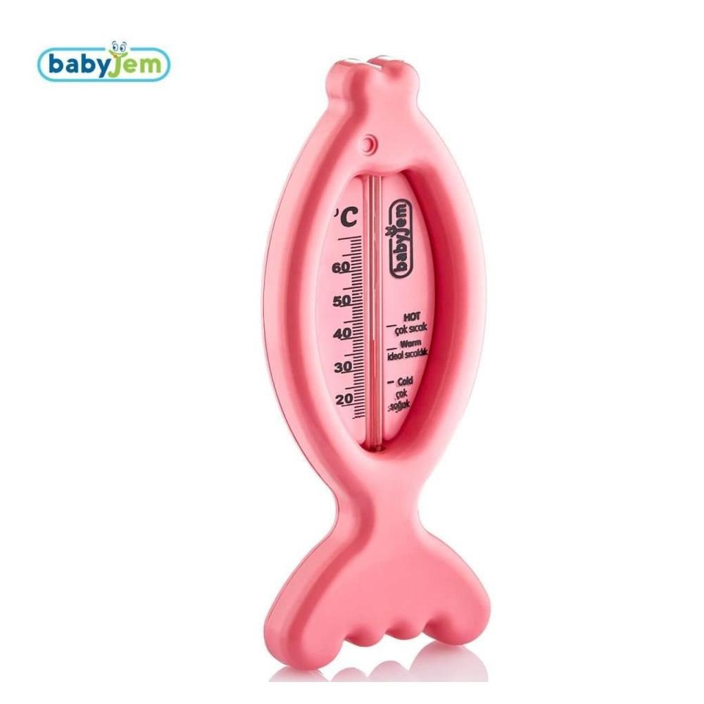 بيبي جيم ميزان حرارة للاستحمام للاطفال بتصميم سمك لون وردي