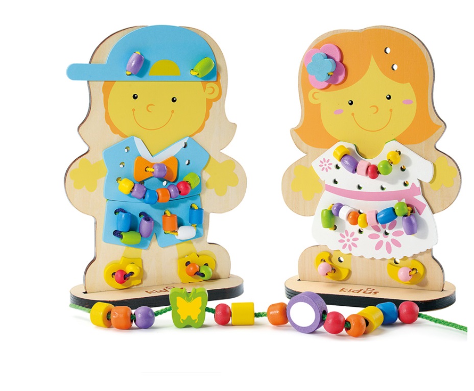 دمية كيدوس برباط خشبي - سيتي كيدز 75 قطعة لتعلم التطوير المبكر