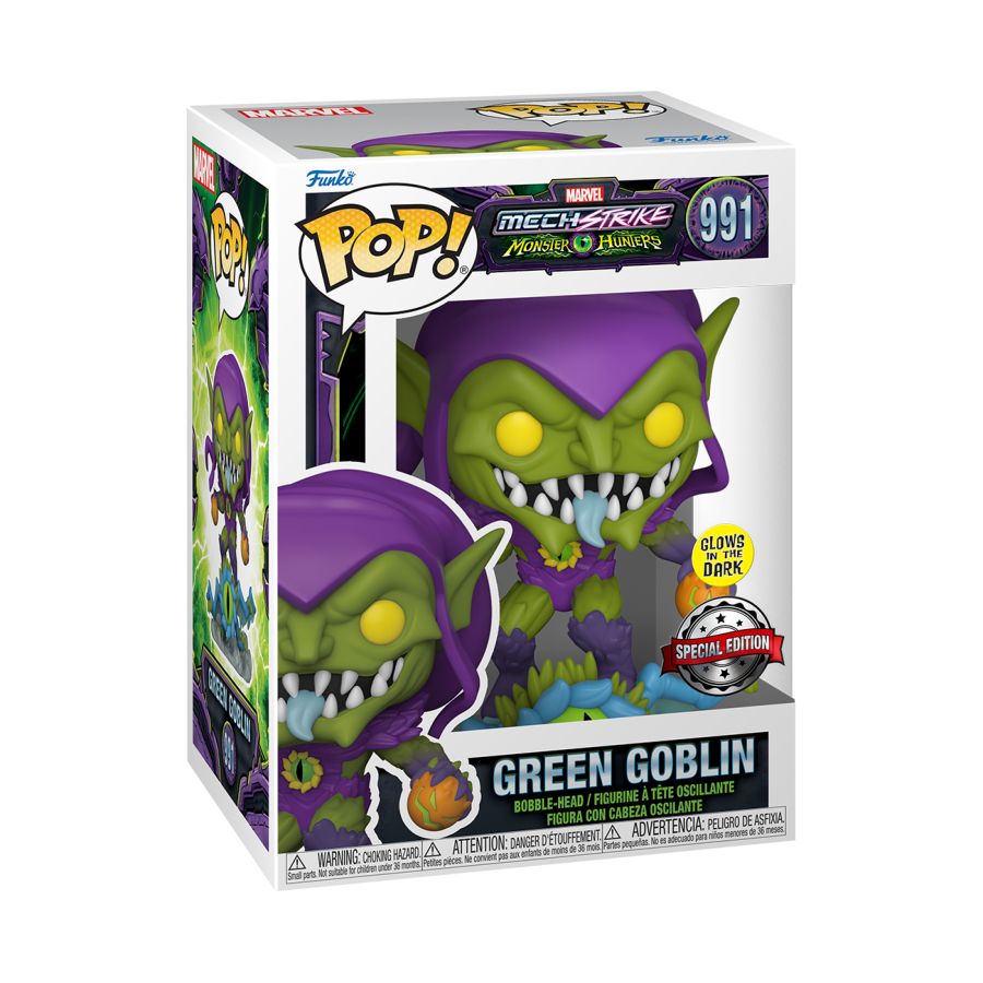 Funko Pop Marvel Make-Strike Monster Hunters - 991 - Green Goblin Glow