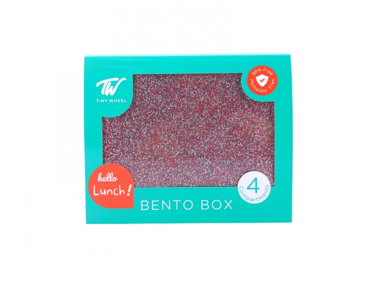 تايني ويل - صندوق طعام أربع أقسام لامع