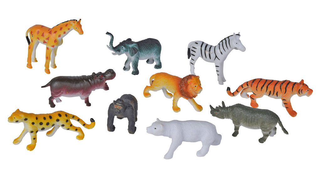 Animal figures in a cylinder - 10 pieces