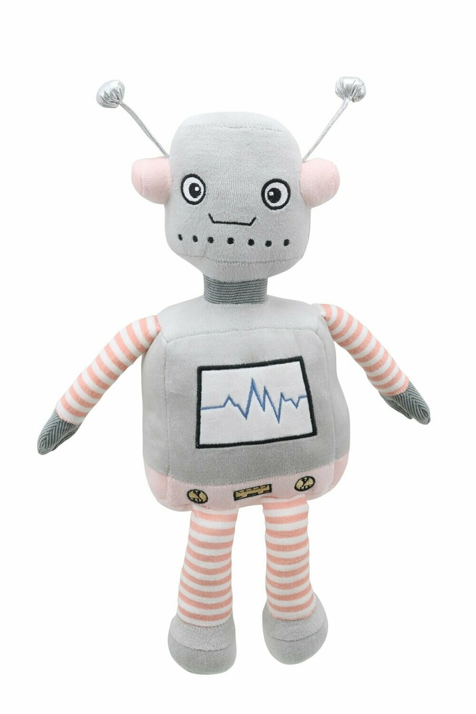 Wellberry-robot grey-pink-38cm