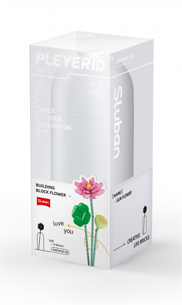 سلوبان قطع تركيب مزهرية وردي - 254 قطعة