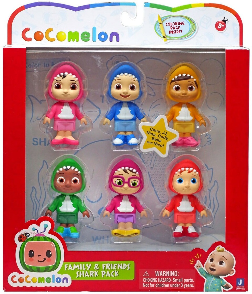 Cocomelon Family Set of 6 Characters - Shark