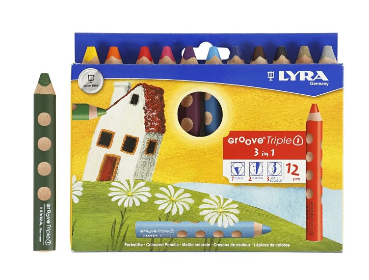 Wooden colored pencils, 12 colors from Lyra