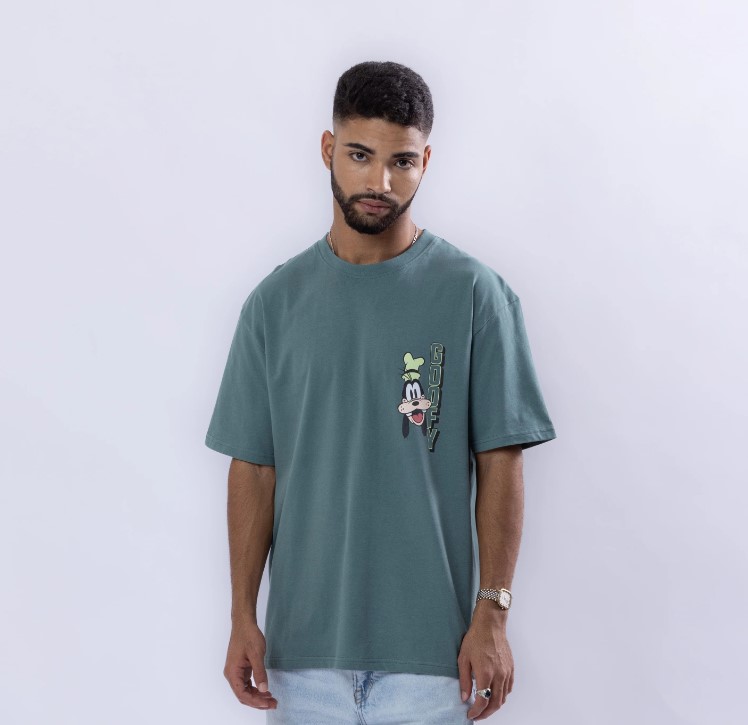 Disney Goofy Front &amp; Back Printed Men's Oversized Tee
