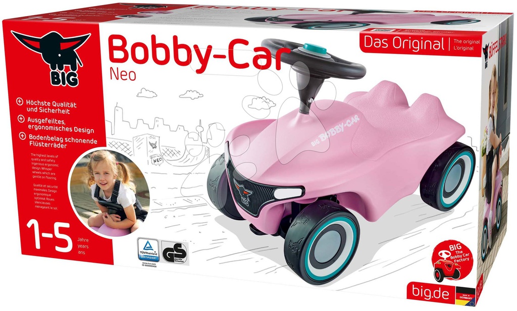 New Bobby car with pink rubber wheels
