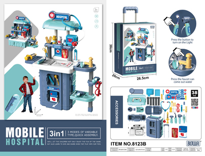 Blue 3 in 1 Doctor Set with Light 38 Pieces