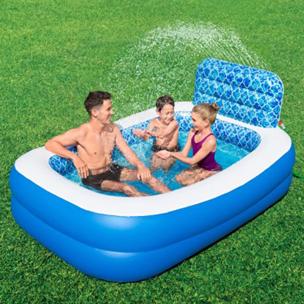 Inground pool Blue rectangular inflatable pool