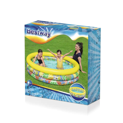 مسبح نفخ 3 طبقات بنقشة الورود