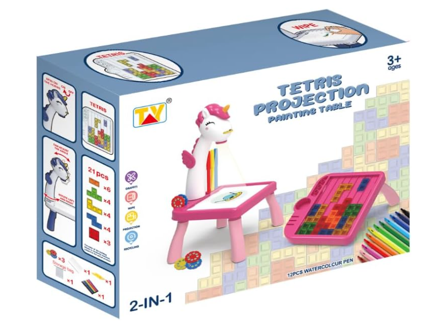 Projector with table and drawing tools