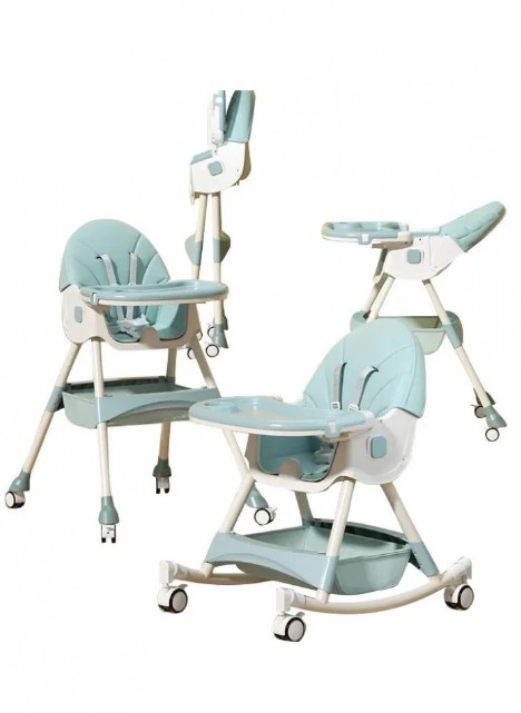 كرسي طعام قابل للطي قابل للتعديل متعدد الوظائف - اخضر