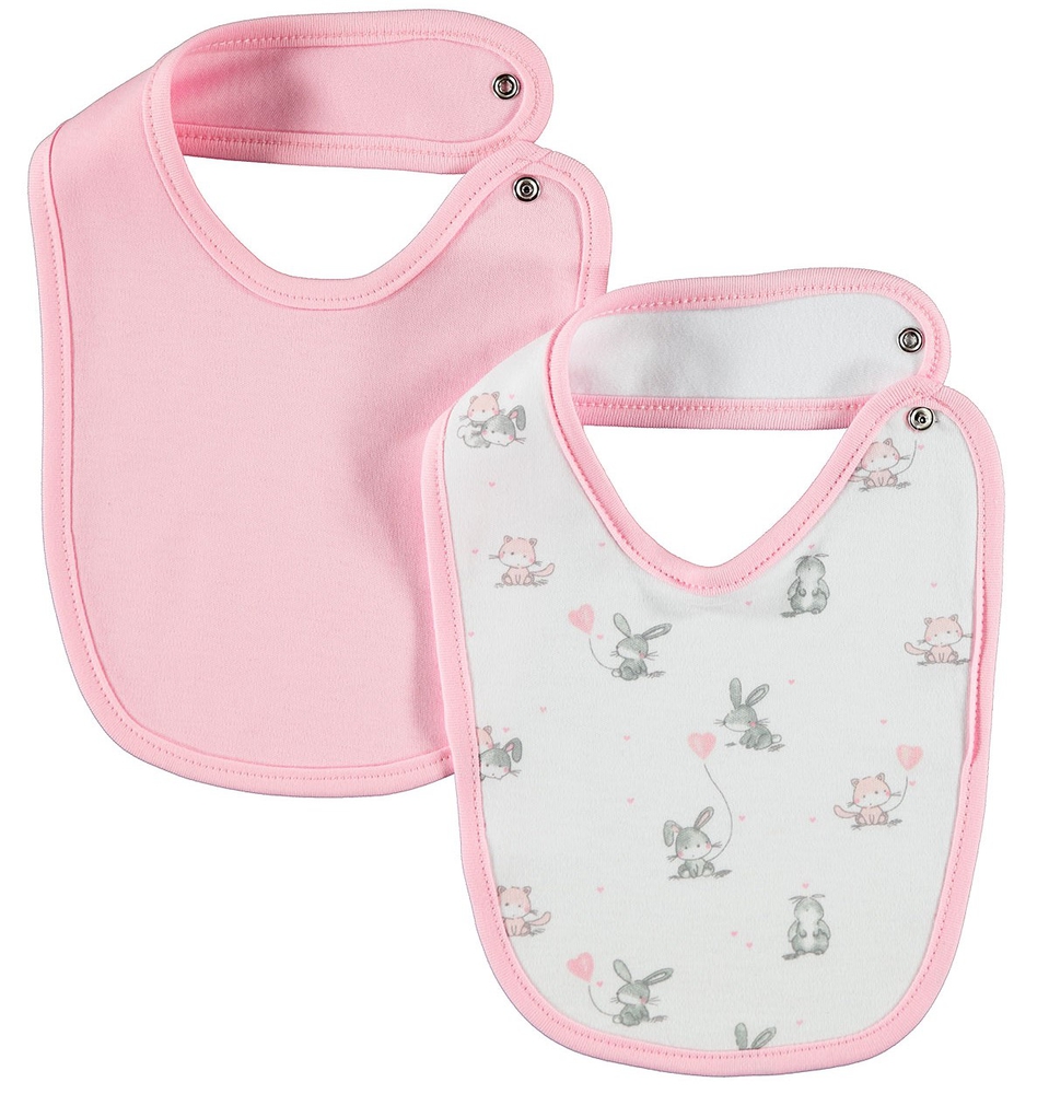 MyCey Cotton bibs- 2 piece set - pink set