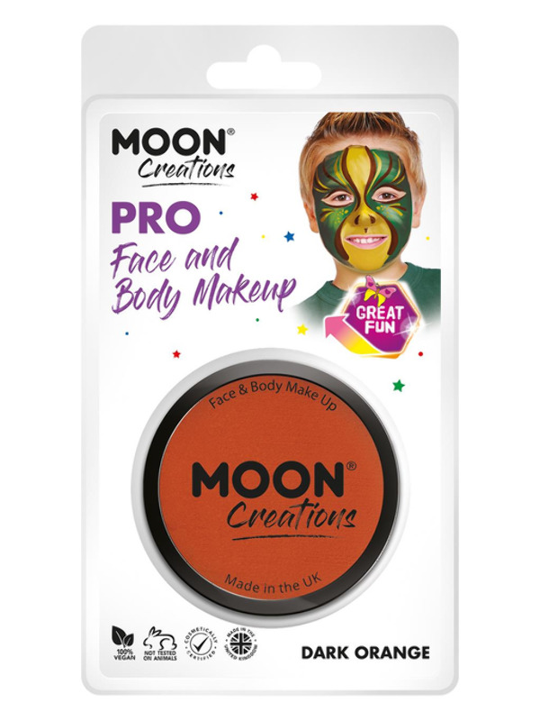 Pro Face Paint Cake Pots -  Dark Orange ( Clamshell) 