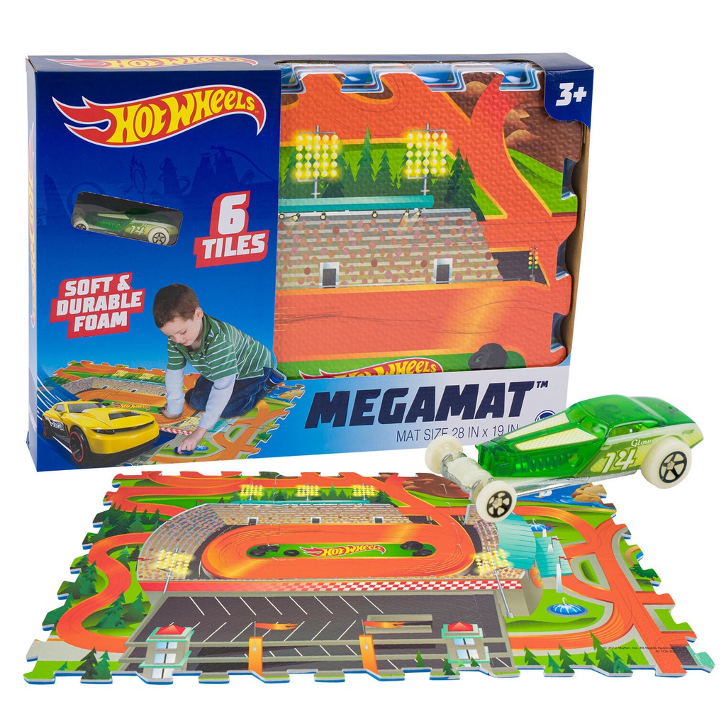 Hot Wheels 6-Piece Foam Megamat - 28 x 19 Inches