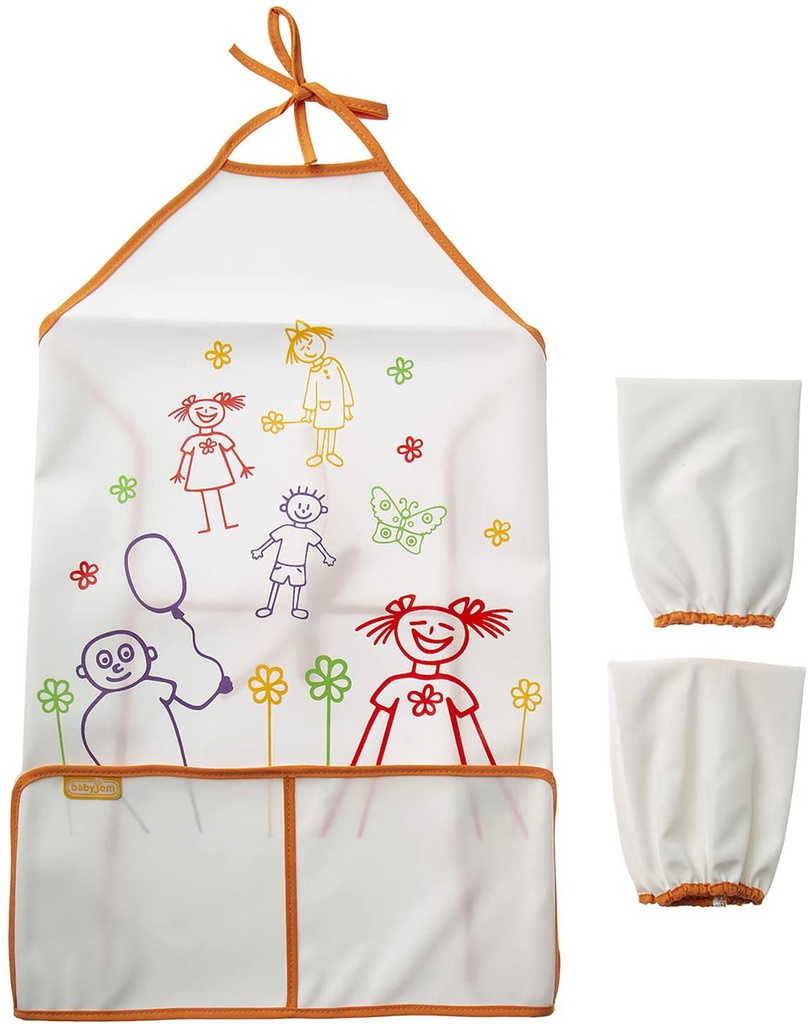 Babyjem New Activity Apron White, Red - 