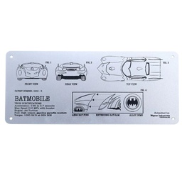 [THG-DC54] DC Comics Tin Sign Batmobile Schematic