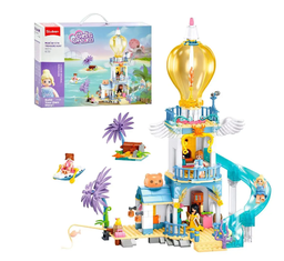 [M38-B1174] 404-Piece Castle Building Kit with Slide - Light Up House