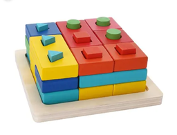 [33-2271] Baby Love Wooden Matching Blocks Set
