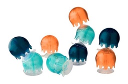 [B11378] Jellies Suction Cup Bath Toys - Coral/Yelow