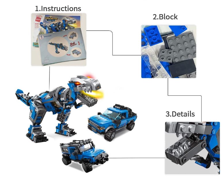 كيو مان-ديناصور نموذج سيارة تحويل 3في1
