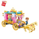 كيو مان-عربة سندريلا للأميرة الملكية مكعبات بناء شخصيات الاميرة الاصدقاء