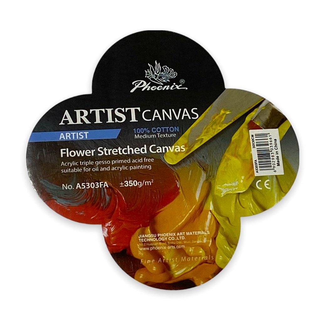 FLOWER STRETCHED CANVAS 100% COTTON 3/4" THICKNESS 40X40CM