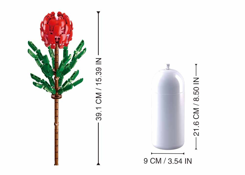 سلوبان قطع تركيب مزهرية أحمر - 243 قطعة