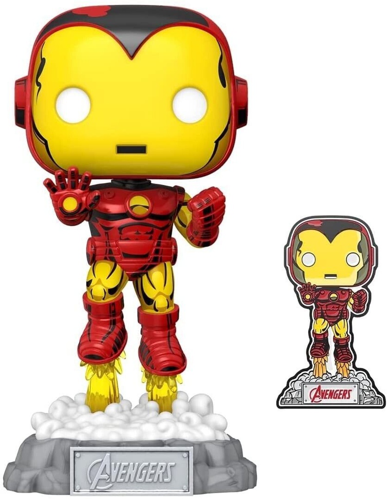 Pop! Marvel: A60 - Comic Iron Man w/ Pin (Exc)