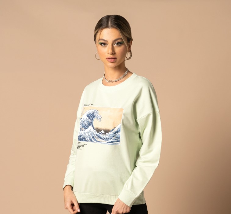 Katsushika Hokusai Ladies Sweatshirt