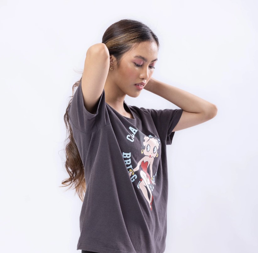 بيتي بوب تي شيرت نسائي كبير الحجم