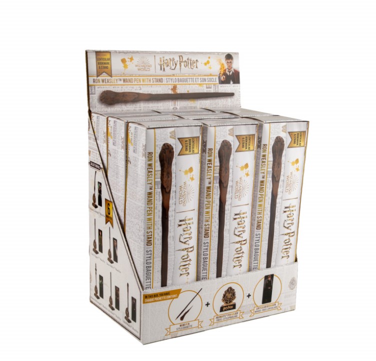 Cinereplica: Wand Pen with stand Display box of 9pcs - Ron Weasley