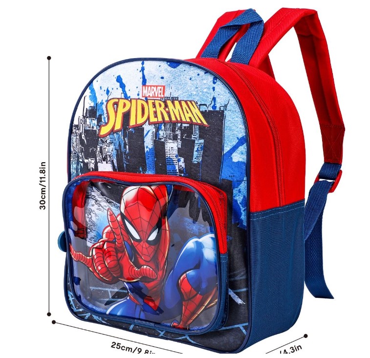 حقيبة ظهر مدرسية سبايدرمان للأولاد 31 سم