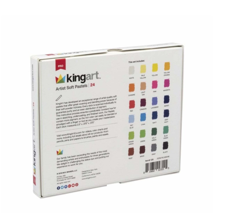الوان باستيل ناعمة 24 لون كنج ارت