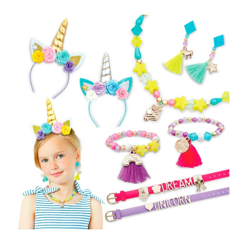 تاسيا - مجموعة مجوهرات 2 في 1 أساور وتسريحة شعر على طراز يونيكورن