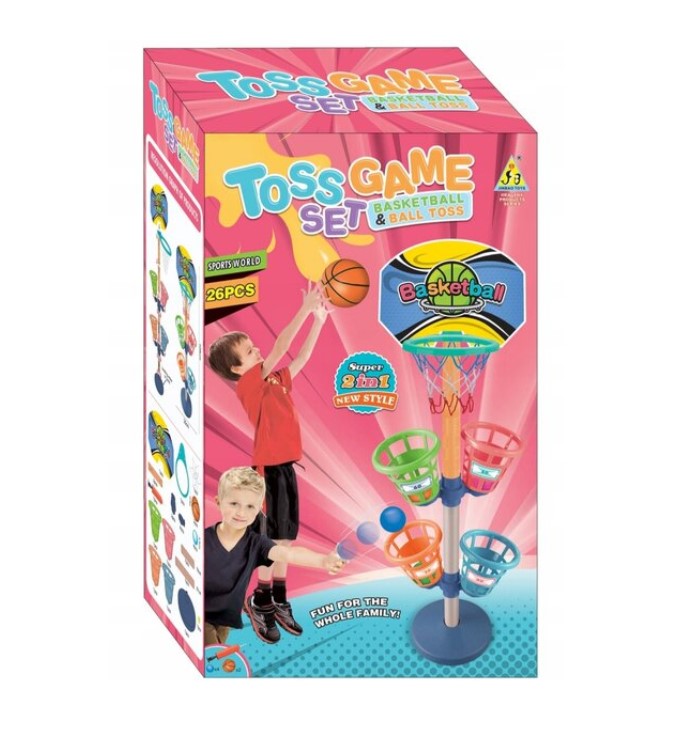 مجموعة ألعاب الرمي 2 في 1 كرة السلة وقذف الكرة 26 قطعة