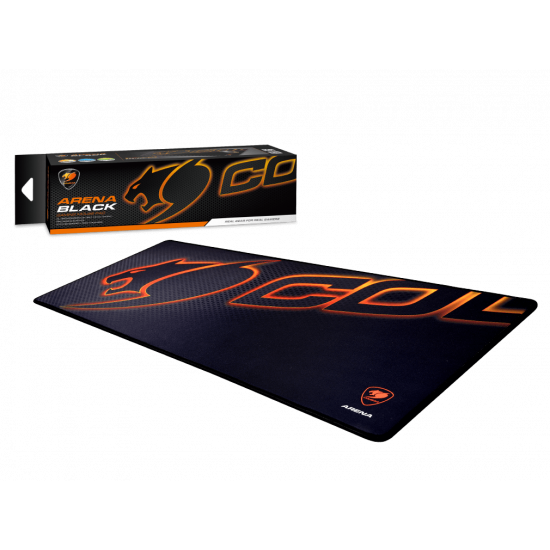 وسادة ماوس أرينا / قماش / مانع للانزلاق / مقاوم للماء / 4 مم سميك / أسود / كبير جدًا (XL)