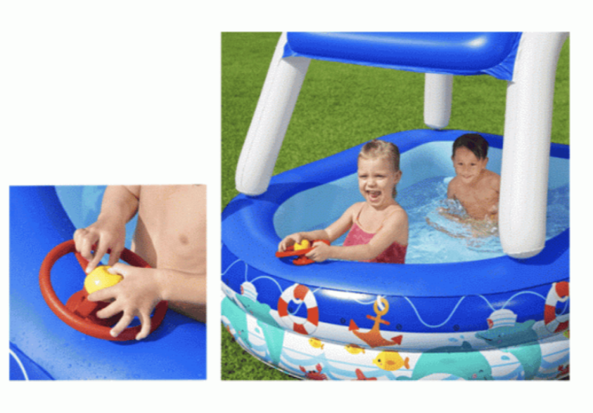 مسبح  كرف نفخ مع مظلة ودركسيون 213X155X132CM 26-54370