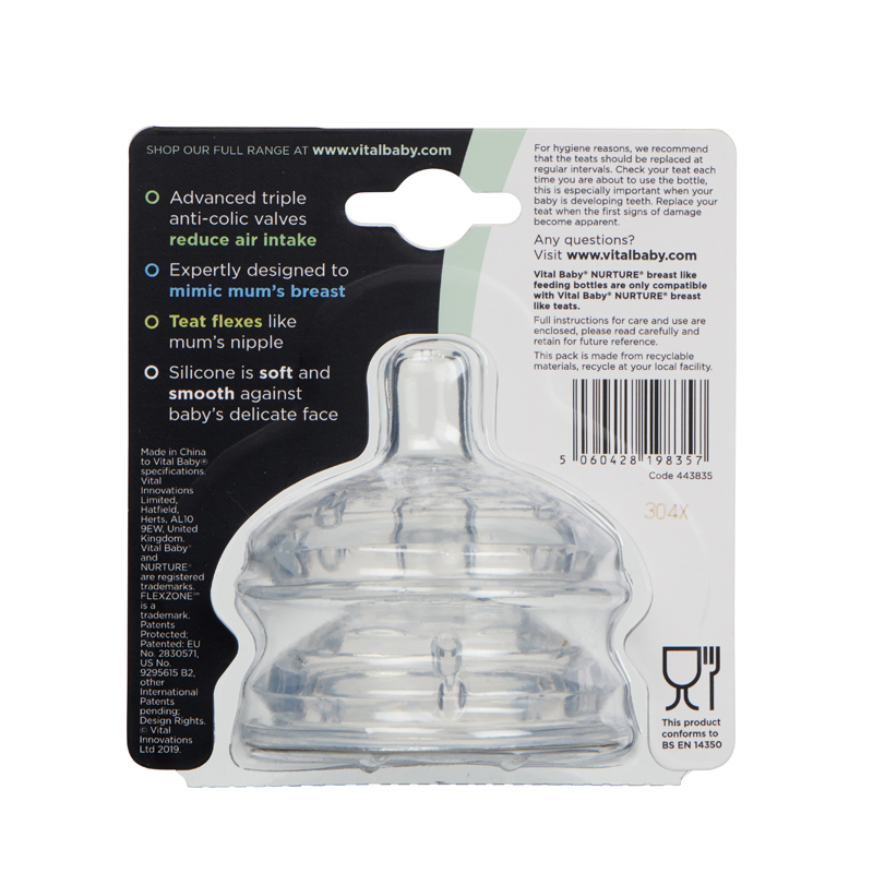 حلمات الرضاعة  ذات التدفق المتوسط ( عدد 2 )