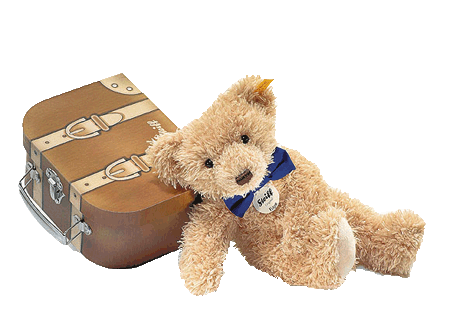 دبدوب متدلي تشارلي في حقيبة سفر