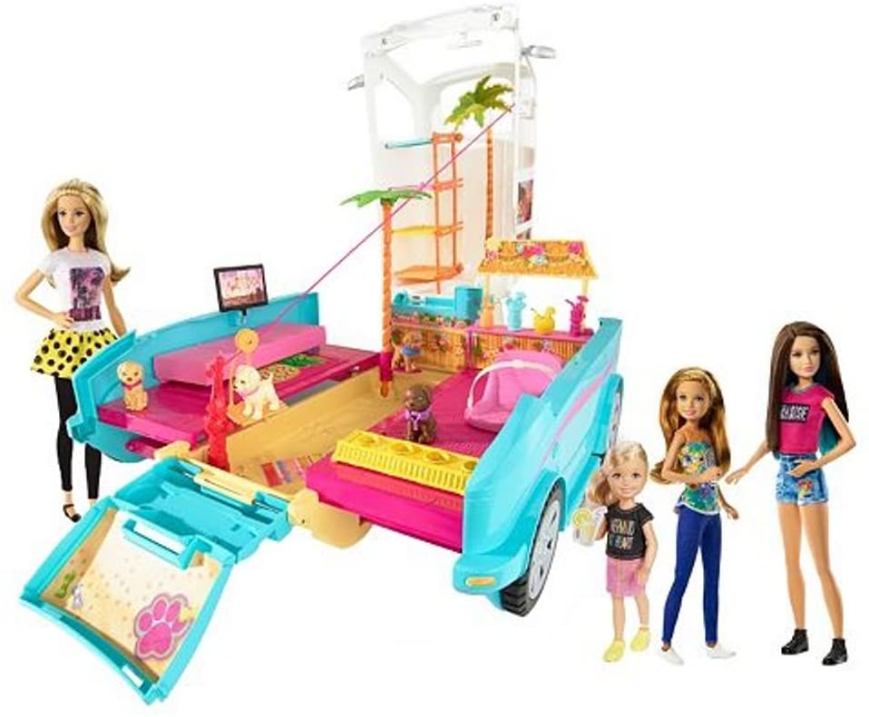 سيارة باربي مع 60 اكسسوارات