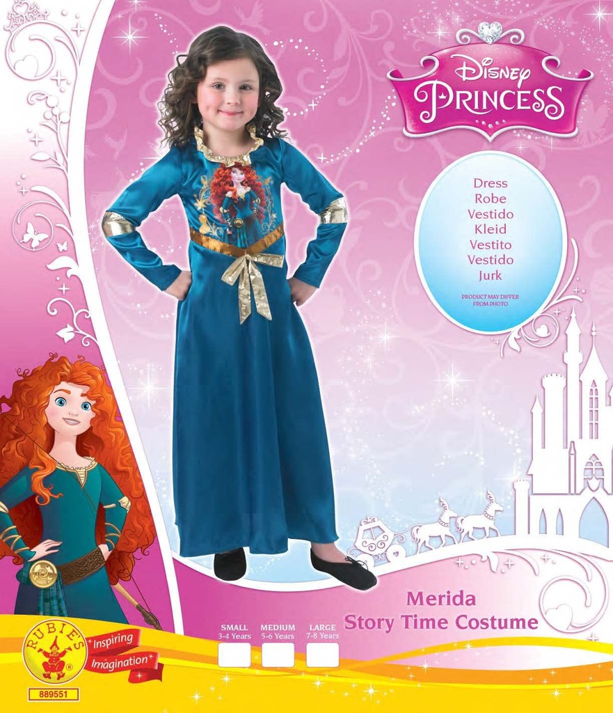 ملابس تنكرية من افلام ديزني شخصية ميرادا ستوري تايم  من روبيز، مقاس لارج، لعمر 7-8 سنوات