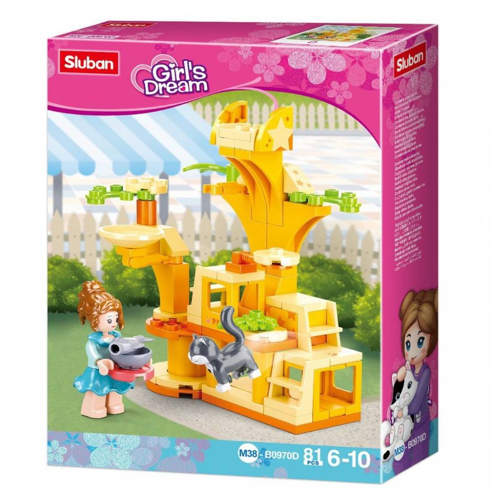 Sluban Girls Cat Training Center - 81 Pieces